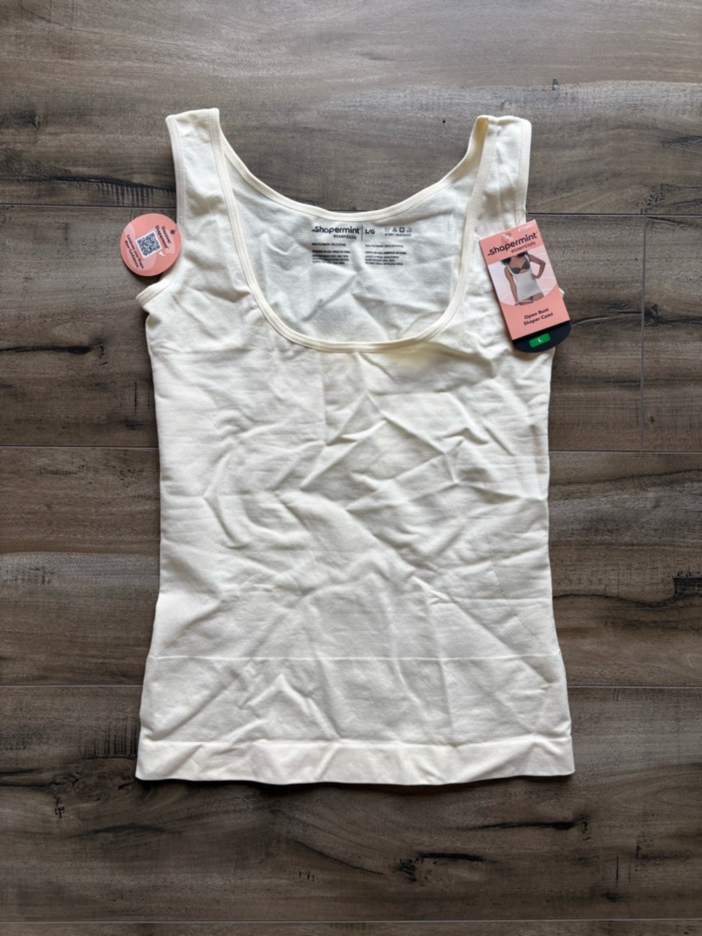 Women's Cream Shapermint Open Bust Shaper Cami Size Large NWT